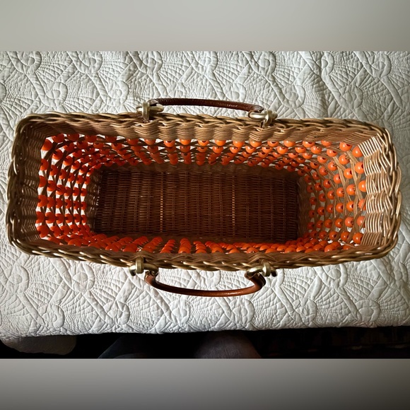 Vintage large woven and beaded tote - Picture 3 of 6